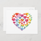 バレンティンデイハートハート絞り染め ポストカード (正面/裏面)