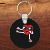 バレンティンデイハート空手キックおもしろいボーイズガールズキ キーホルダー (正面)