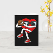 バレンティンデイハート野球ピッチャーおもしろいボーイズギル カード (黄色い花)