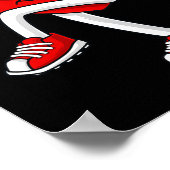 バレンティンデイハート野球ピッチャーおもしろいボーイズギル ポスター (角)