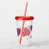 バレンティンデイパンク点々のあるハートモノグラム アクリルタンブラー (裏面)