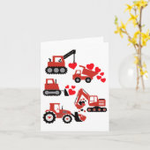 バレンティンデイボーイズキッズトドラー建築トラック カード (黄色い花)