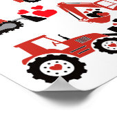 バレンティンデイボーイズキッズトドラー建築トラック ポスター (角)