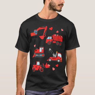 バレンティンデイボーイズキッズトドラー建築トラック Tシャツ
