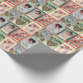 バレンティンデイポストカードヴィンテージレトロ ラッピングペーパー (角)