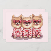 バレンティンデイポメラニア犬ドッグ シーズンカード (正面/裏面)