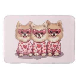 バレンティンデイポメラニア犬ドッグ バスマット