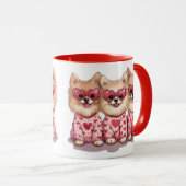 バレンティンデイポメラニア犬ドッグ マグカップ (正面右)