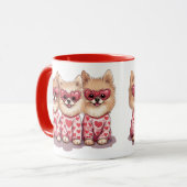 バレンティンデイポメラニア犬ドッグ マグカップ (正面左)