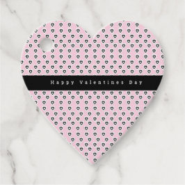 バレンティンデイミニハートパターンピンクブラック フェイバータグ