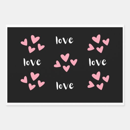 バレンティンデイラッピング紙 ラッピングペーパーシート (正面)