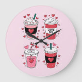 バレンティンデイラテコーヒー恋人 ラージ壁時計 (正面)