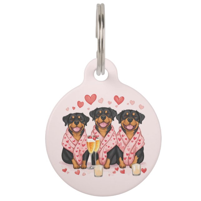 バレンティンデイロットワイラードッグ ペット　ネームタグ (正面)