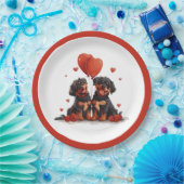 バレンティンデイロットワイラードッグ ペーパープレート (パーティー)