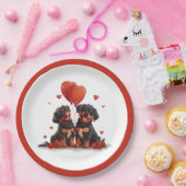 バレンティンデイロットワイラードッグ ペーパープレート (パーティー)