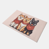 バレンティンデイ柴犬ドッグ ドアマット (アングル)