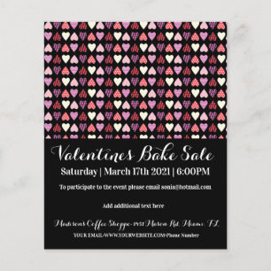 バレンティンデーイベントパーティーベイクセールチャリティーイベント チラシ