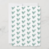 バレンティンデーハートメタリックウォーター誕生日 招待状 (裏面)