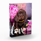 バレンティンデーLOVEカスタム写真ドッグ恋人 フォトブロック (左)