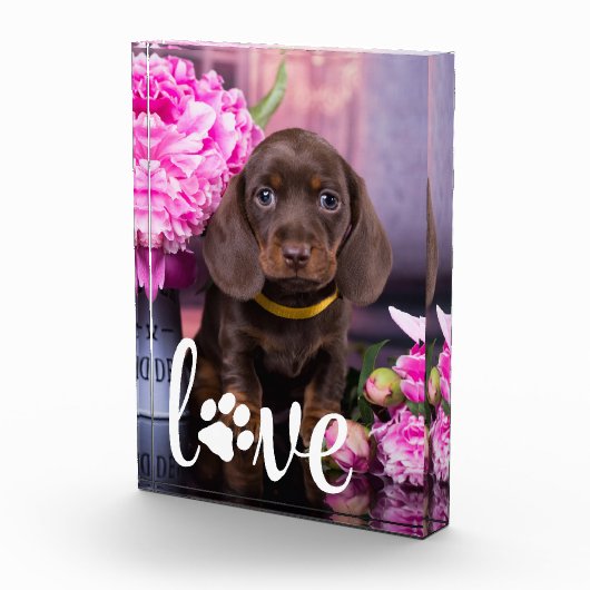 バレンティンデーLOVEカスタム写真ドッグ恋人 フォトブロック (右)