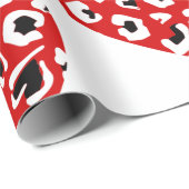 バレンティンヒョウアニマルプリントハート赤 ラッピングペーパー (ロールコーナー)