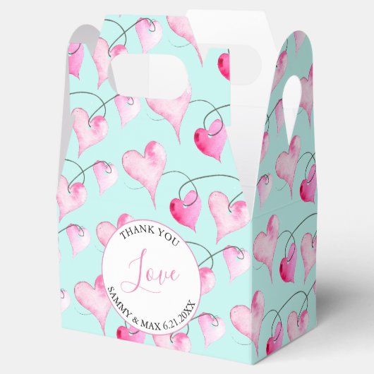 バレンティンボックスピンクハートターコイズブルー フェイバーボックス (オープン)