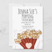 バレンティンポップコーンムービーアウトドアパーティー誕生日 招待状 (正面)