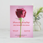 バレンティンレッドローズディナーパーティーイベント誕生日 招待状 (スタンド正面)