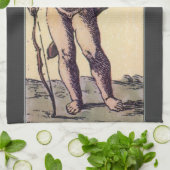 バレンティーンズキューピッドブラインド折り畳み，ヴィンテージタロットカード キッチンタオル (折り畳み)