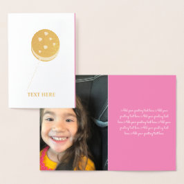 バレンティーンズデイクッキーケポップ・アートのーキハート金ゴールド 箔カード