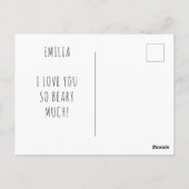 バレンティーンズデイドッグホールディングハートウォーターカラースウィート ポストカード (裏面)