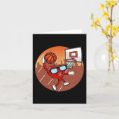 バレンティーンズデイバスケハートダンキングボールボーイズ カード (黄色い花)