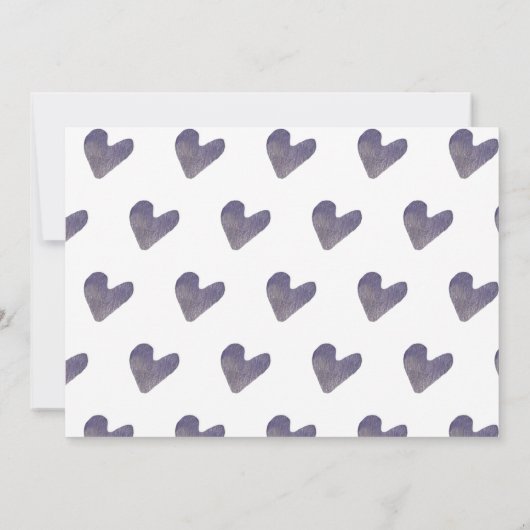 バレンティーンズデイバースデーパーティーハート水彩 招待状 (裏面)