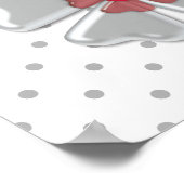 バレンティーンズデイフラワーズフローラ赤いハート蝶 ポスター (角)