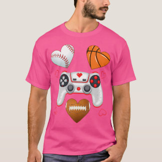 バレンティーンズデイボーイズ男性ハートゲームバスケットボールB Tシャツ