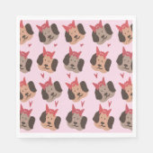 バレンティーンズボウズハートパターン スタンダードランチョンナプキン (正面)