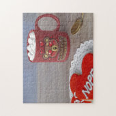 バレンティ結婚したンデイコーヒーマグハートベア ジグソーパズル (縦)