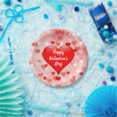 バレンモダンタインデーレッドピンクハートパーティー ペーパープレート (パーティー)