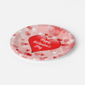 バレンモダンタインデーレッドピンクハートパーティー ペーパープレート (アングル)