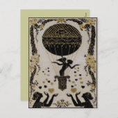 バレン飛んでいるティネス～ハガキアールヌーボーフランスの シーズンポストカード (正面/裏面)