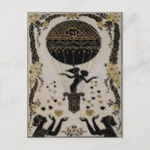 バレン飛んでいるティネス~ハガキアールヌーボーフランスの シーズンポストカード (正面)