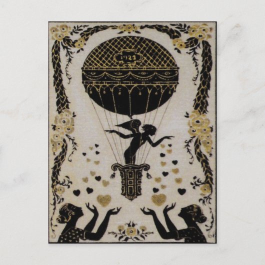 バレン飛んでいるティネス～ハガキアールヌーボーフランスの シーズンポストカード (正面)