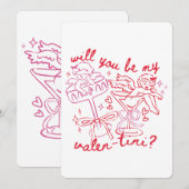 バレン-ティーニになってくれる？ マティーニ バレンタインデー シーズンカード (正面/裏面)