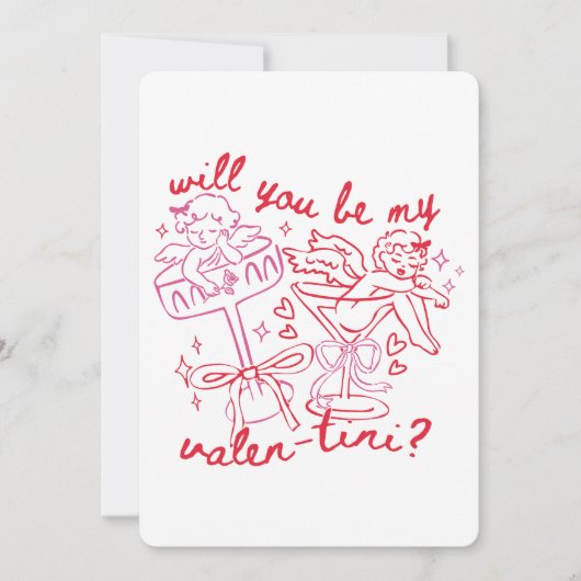 バレン-ティーニになってくれる？ マティーニ バレンタインデー シーズンカード (正面)