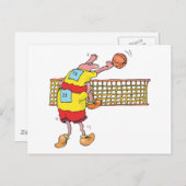 バレーおもしろいボールの贈り物 ポストカード (正面/裏面)