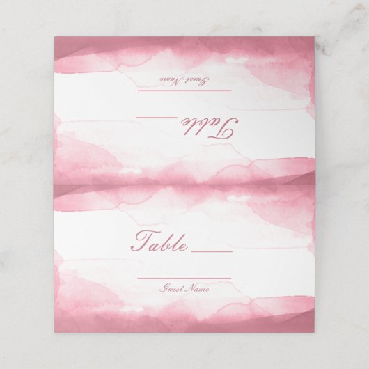 バレーのような淡い紫色のピンクの水彩画のテーブル番号の席 プレイスカード (外部開封)