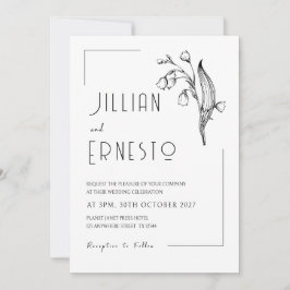 バレーのユリ || 白 フロントとバック 招待状