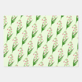 バレーイースターフローラの水色のピンクのユリ ラッピングペーパーシート (正面3)