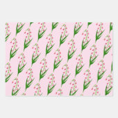 バレーイースターフローラの水色のピンクのユリ ラッピングペーパーシート (正面2)