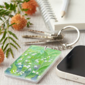 バレーウォーター色のユリ絵を描ーのモノグラム キーホルダー (正面右)